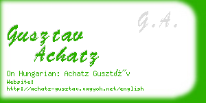 gusztav achatz business card